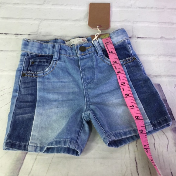 Zara Baby Boy 6-9M Blue 2 Tone Denim Jean Shorts - Picture 7 of 7